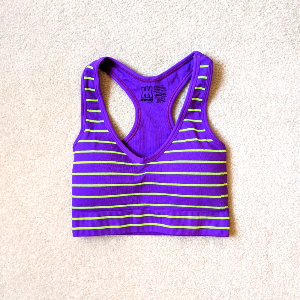 KURVE by IDEA striped sports bra NWOT